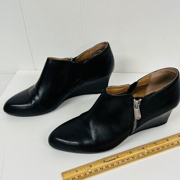 Adrienne Vittadini Midge Womens Size 8 Brown Side Zip Wedge Booties Shoes - Picture 4 of 16